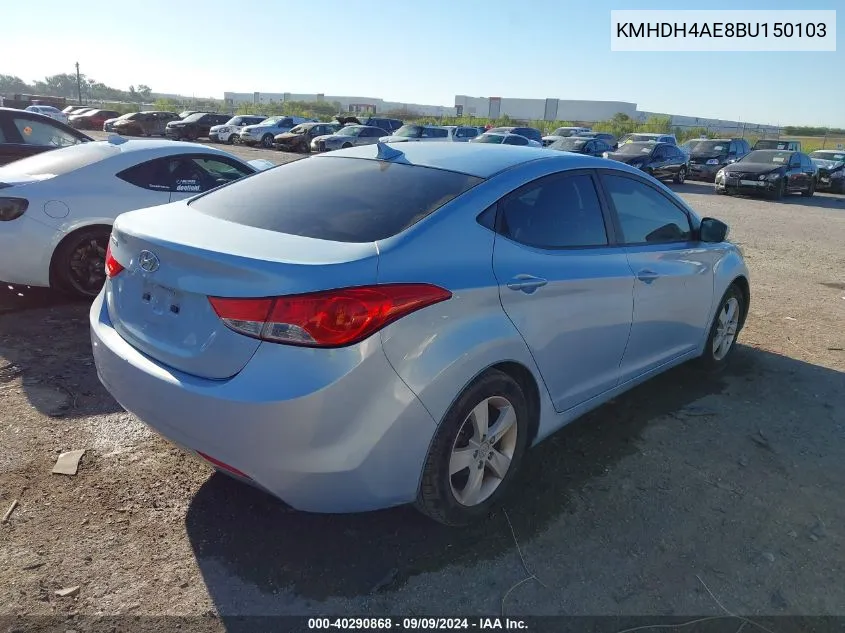 2011 Hyundai Elantra Gls (Ulsan Plant) VIN: KMHDH4AE8BU150103 Lot: 40290868