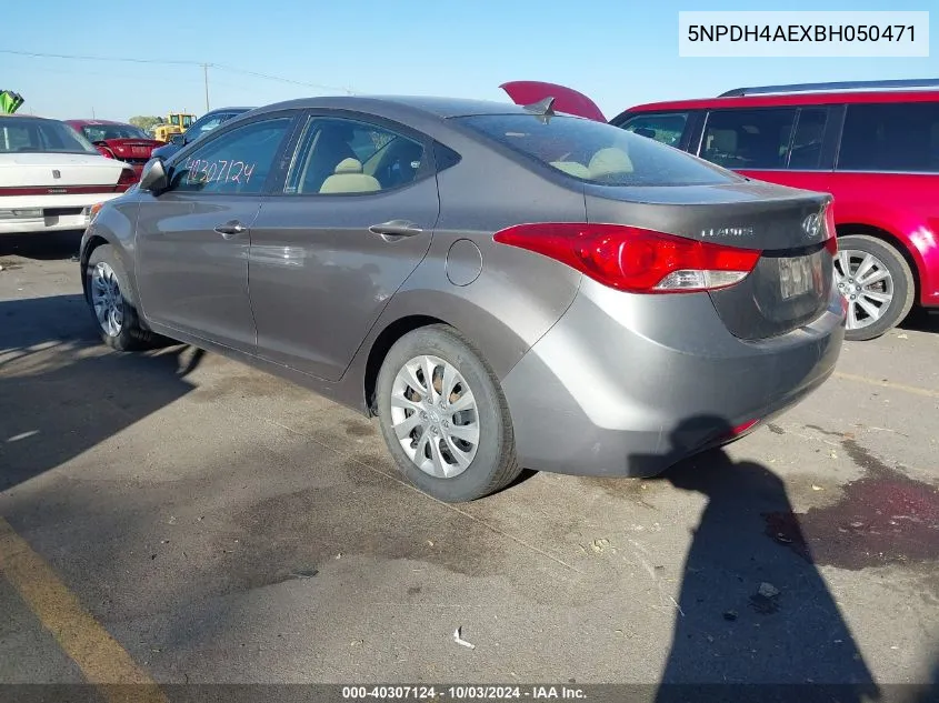 2011 Hyundai Elantra Gls VIN: 5NPDH4AEXBH050471 Lot: 40307124