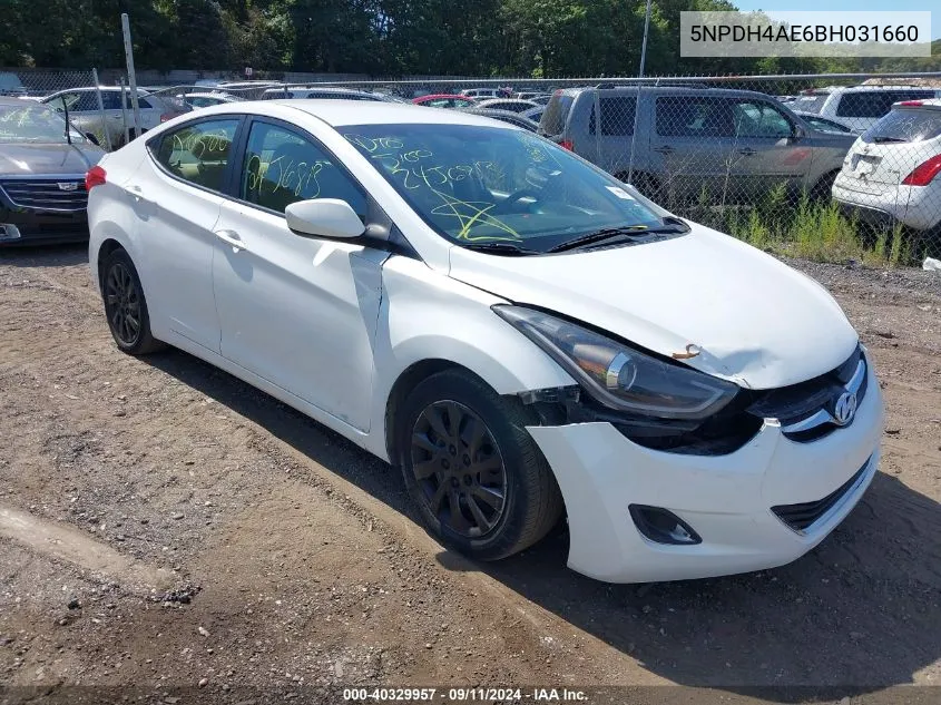 5NPDH4AE6BH031660 2011 Hyundai Elantra Gls