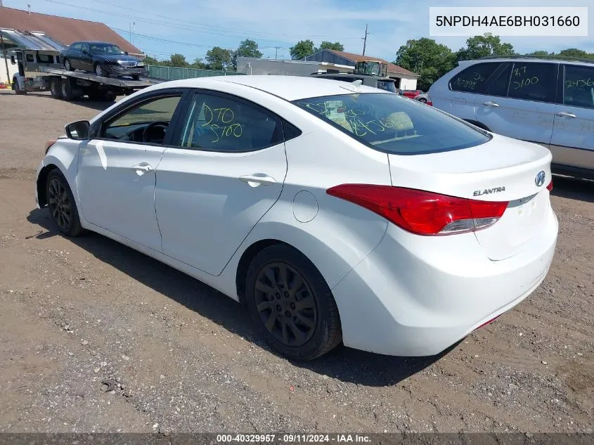 5NPDH4AE6BH031660 2011 Hyundai Elantra Gls