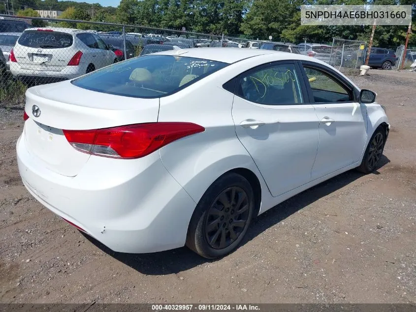 5NPDH4AE6BH031660 2011 Hyundai Elantra Gls