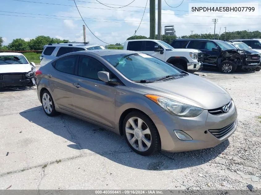 2011 Hyundai Elantra Limited VIN: 5NPDH4AE5BH007799 Lot: 40350441