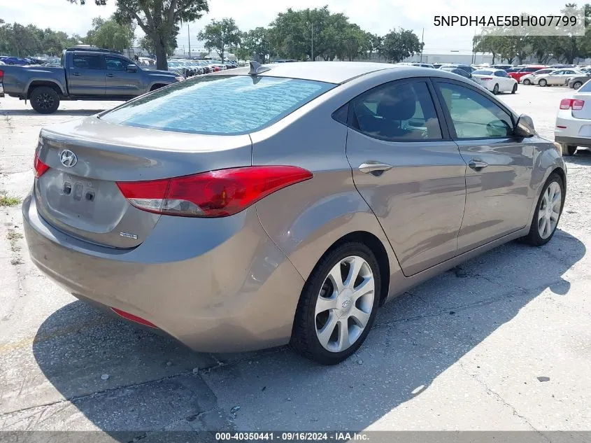 2011 Hyundai Elantra Limited VIN: 5NPDH4AE5BH007799 Lot: 40350441