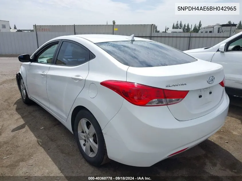 2011 Hyundai Elantra Gls VIN: 5NPDH4AE6BH042965 Lot: 40360778