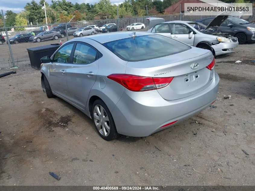 2011 Hyundai Elantra Limited VIN: 5NPDH4AE9BH018563 Lot: 40400569