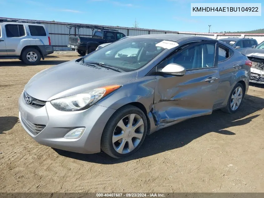 KMHDH4AE1BU104922 2011 Hyundai Elantra Limited (Ulsan Plant)