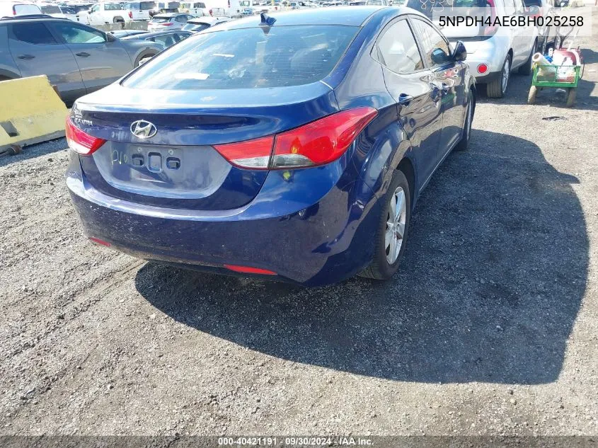 5NPDH4AE6BH025258 2011 Hyundai Elantra Gls