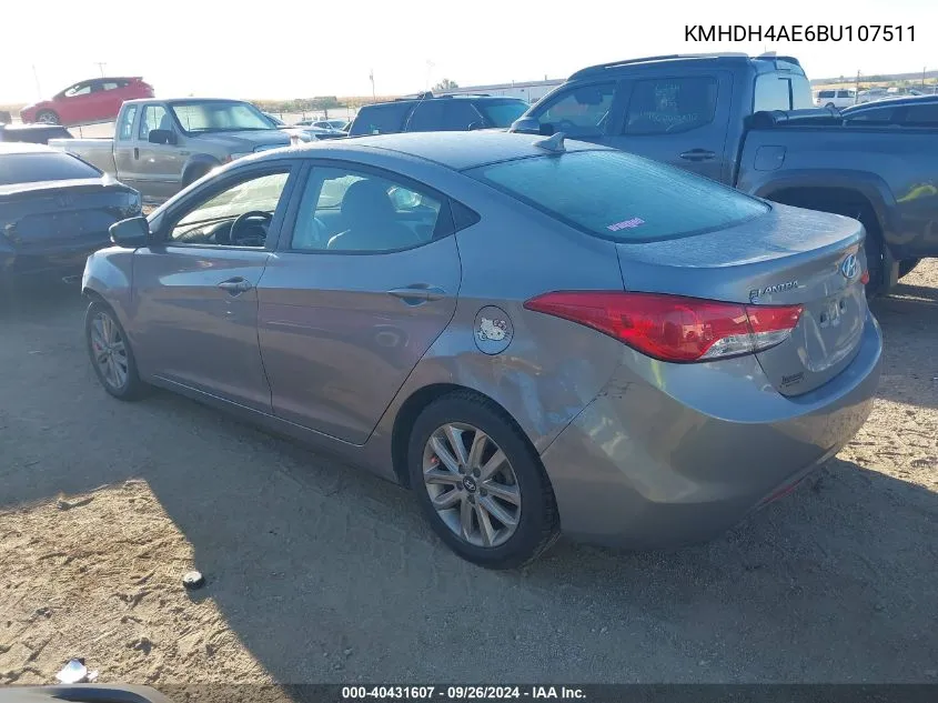 KMHDH4AE6BU107511 2011 Hyundai Elantra Gls/Limited