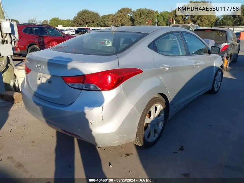 2011 Hyundai Elantra Gls/Limited VIN: KMHDH4AE5BU117768 Lot: 40460190