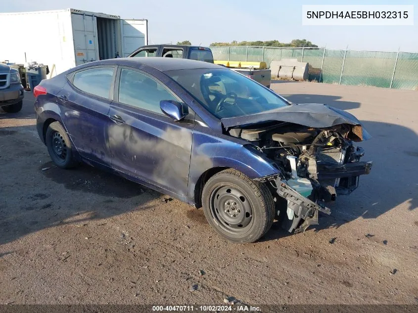 5NPDH4AE5BH032315 2011 Hyundai Elantra Gls