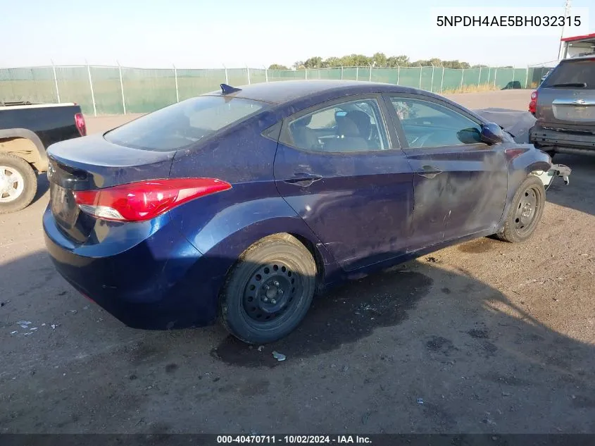 5NPDH4AE5BH032315 2011 Hyundai Elantra Gls