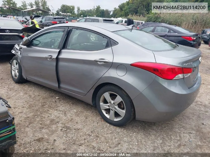 2011 Hyundai Elantra Gls (Ulsan Plant) VIN: KMHDH4AE2BU114200 Lot: 40472132