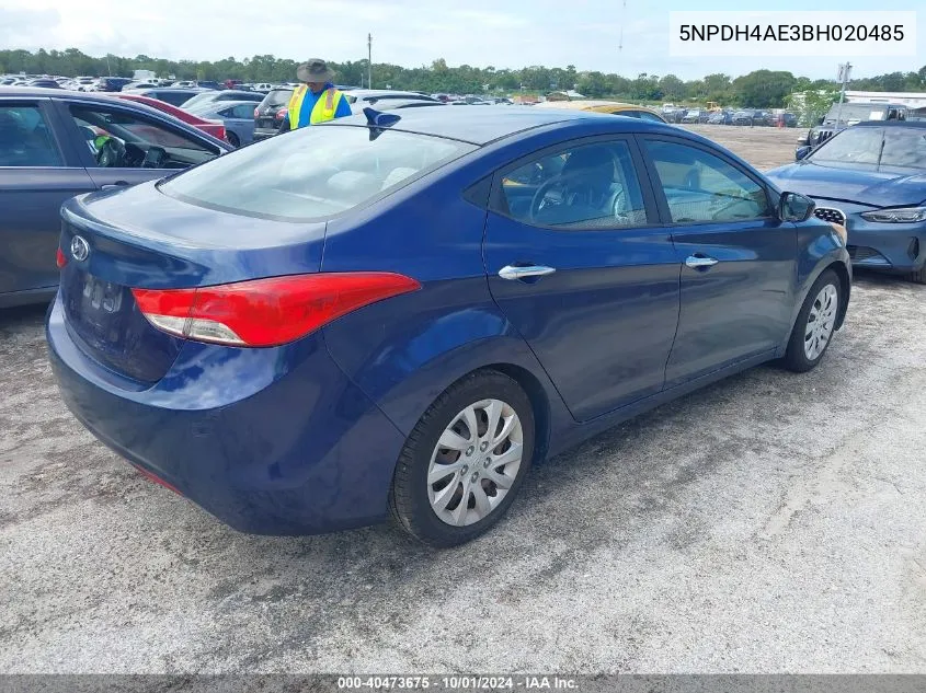 2011 Hyundai Elantra Gls/Limited VIN: 5NPDH4AE3BH020485 Lot: 40473675