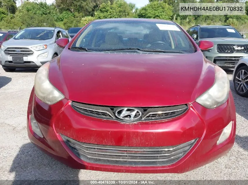 KMHDH4AE0BU170832 2011 Hyundai Elantra Gls/Limited