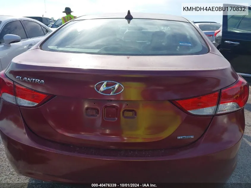 KMHDH4AE0BU170832 2011 Hyundai Elantra Gls/Limited