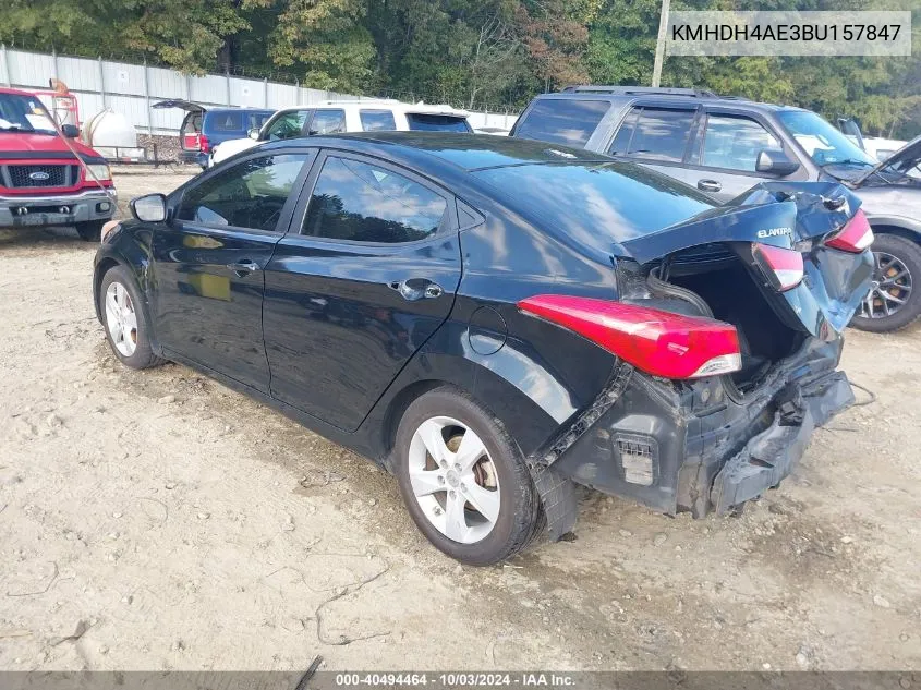 2011 Hyundai Elantra Gls (Ulsan Plant) VIN: KMHDH4AE3BU157847 Lot: 40494464