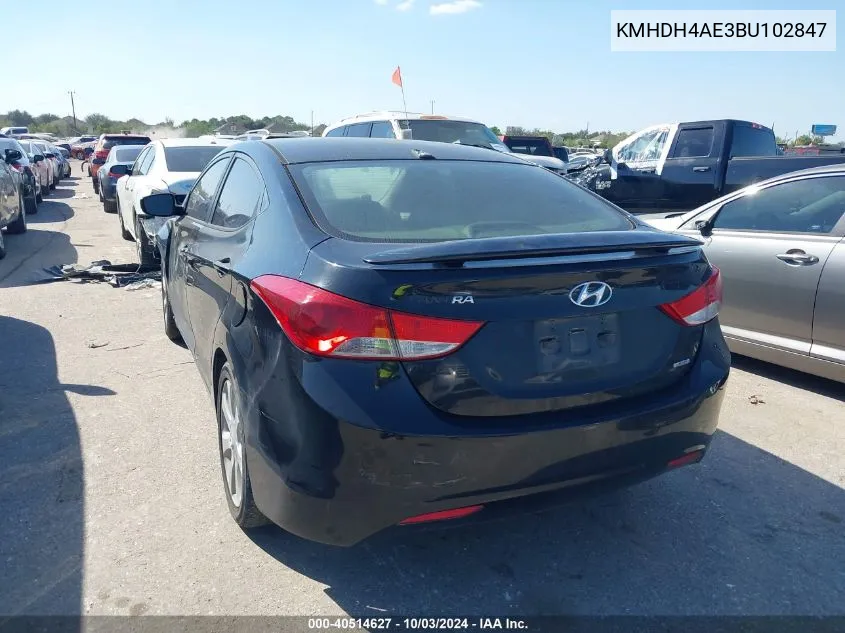 KMHDH4AE3BU102847 2011 Hyundai Elantra Limited (Ulsan Plant)