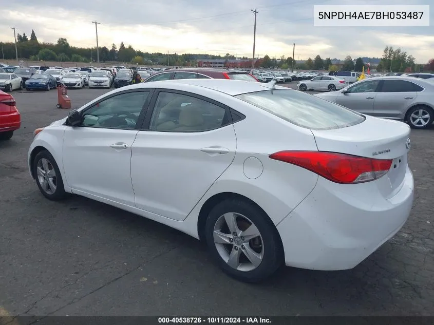 2011 Hyundai Elantra Gls VIN: 5NPDH4AE7BH053487 Lot: 40538726