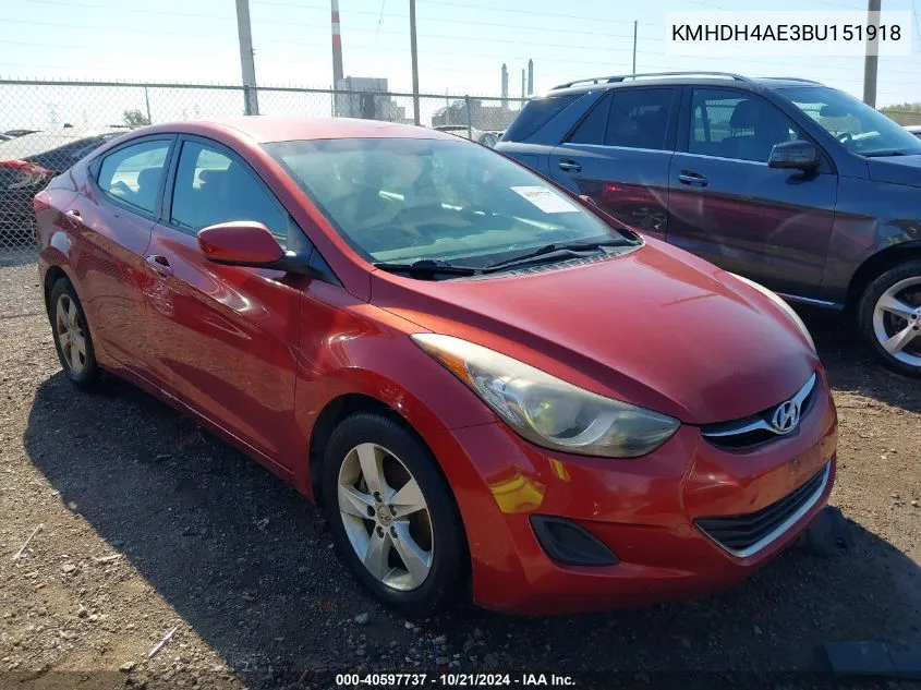 KMHDH4AE3BU151918 2011 Hyundai Elantra Gls (Ulsan Plant)