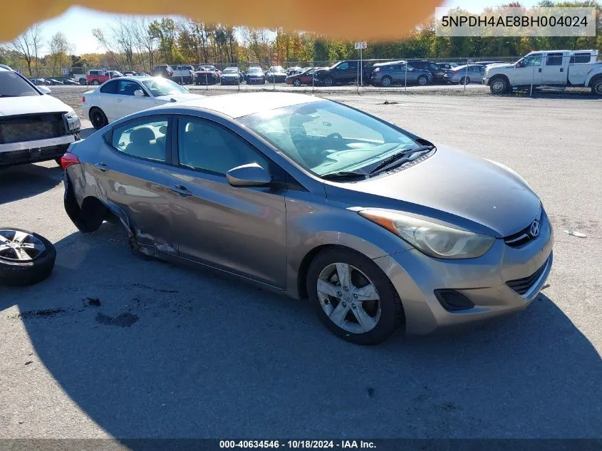 2011 Hyundai Elantra Gls VIN: 5NPDH4AE8BH004024 Lot: 40634546