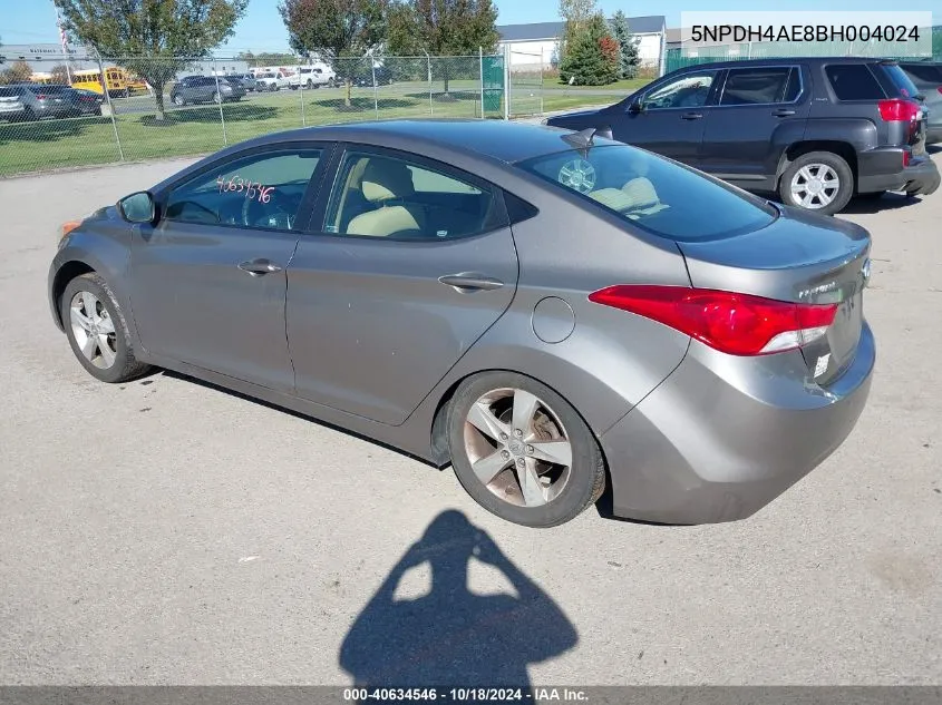 5NPDH4AE8BH004024 2011 Hyundai Elantra Gls