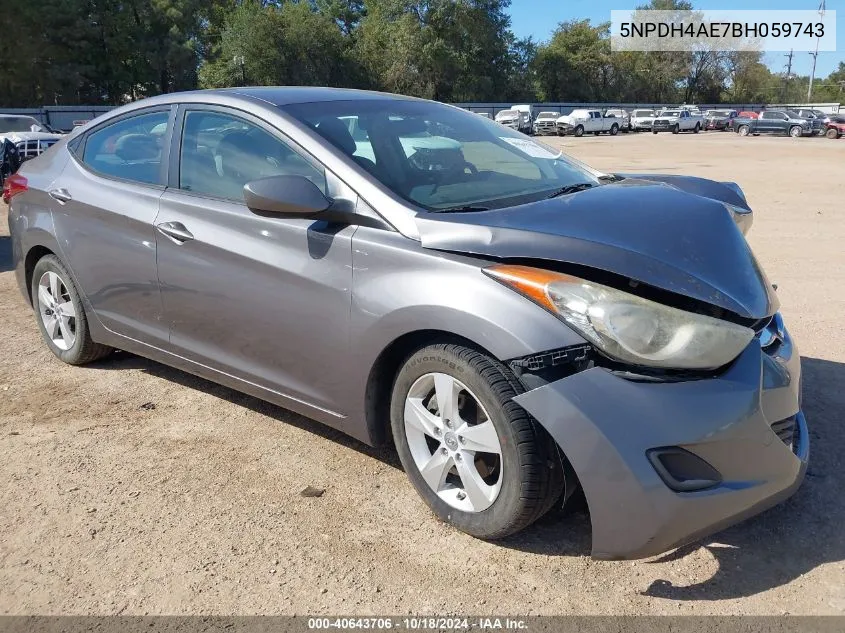 2011 Hyundai Elantra Gls VIN: 5NPDH4AE7BH059743 Lot: 40643706