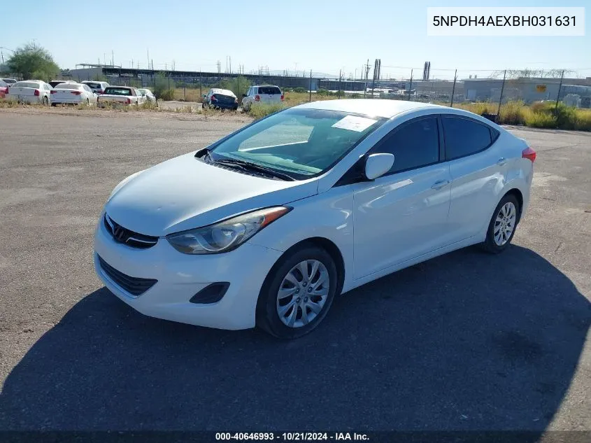 2011 Hyundai Elantra Gls/Limited VIN: 5NPDH4AEXBH031631 Lot: 40646993