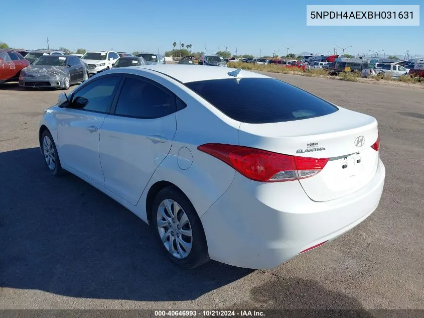 2011 Hyundai Elantra Gls/Limited VIN: 5NPDH4AEXBH031631 Lot: 40646993