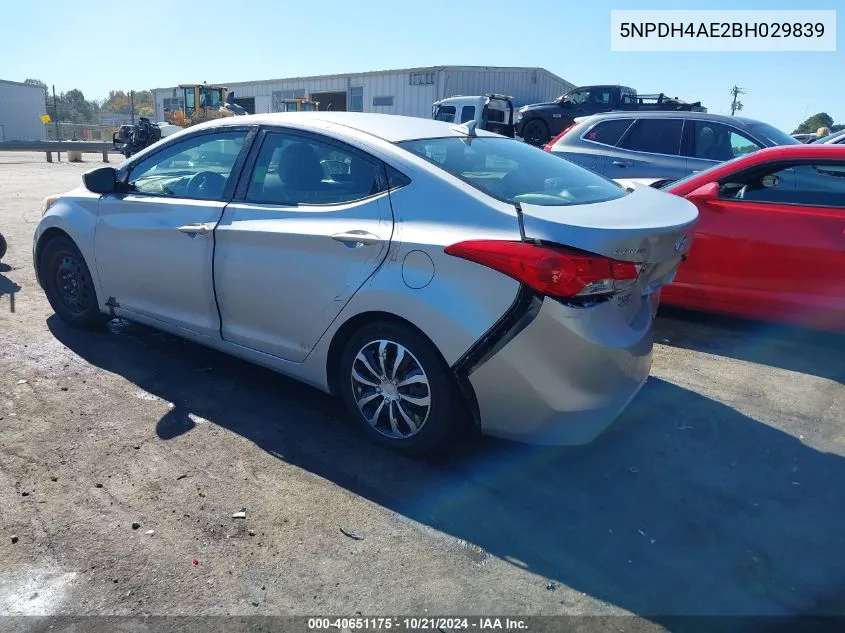 5NPDH4AE2BH029839 2011 Hyundai Elantra Gls