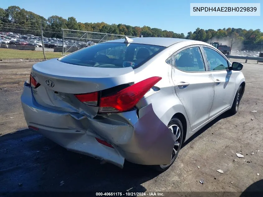 2011 Hyundai Elantra Gls VIN: 5NPDH4AE2BH029839 Lot: 40651175