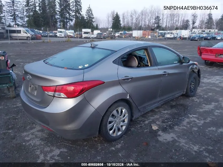 2011 Hyundai Elantra Gls VIN: 5NPDH4AE9BH036674 Lot: 40652605