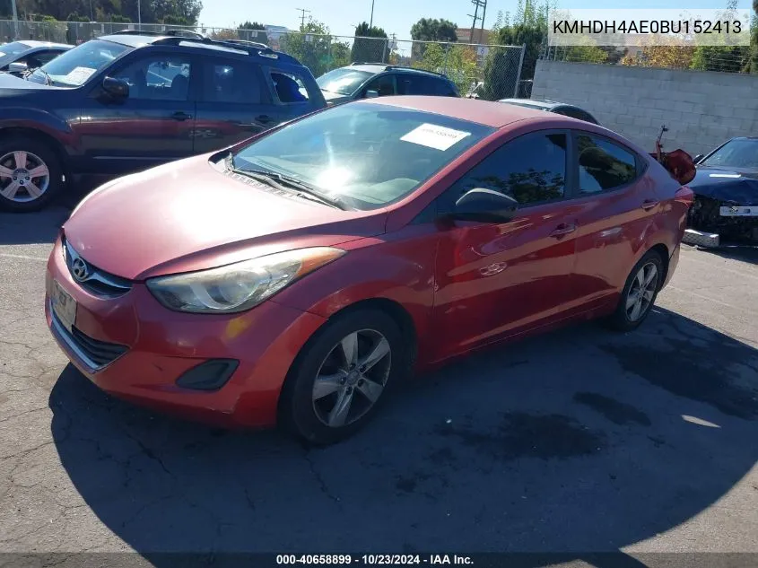 2011 Hyundai Elantra Gls (Ulsan Plant) VIN: KMHDH4AE0BU152413 Lot: 40658899