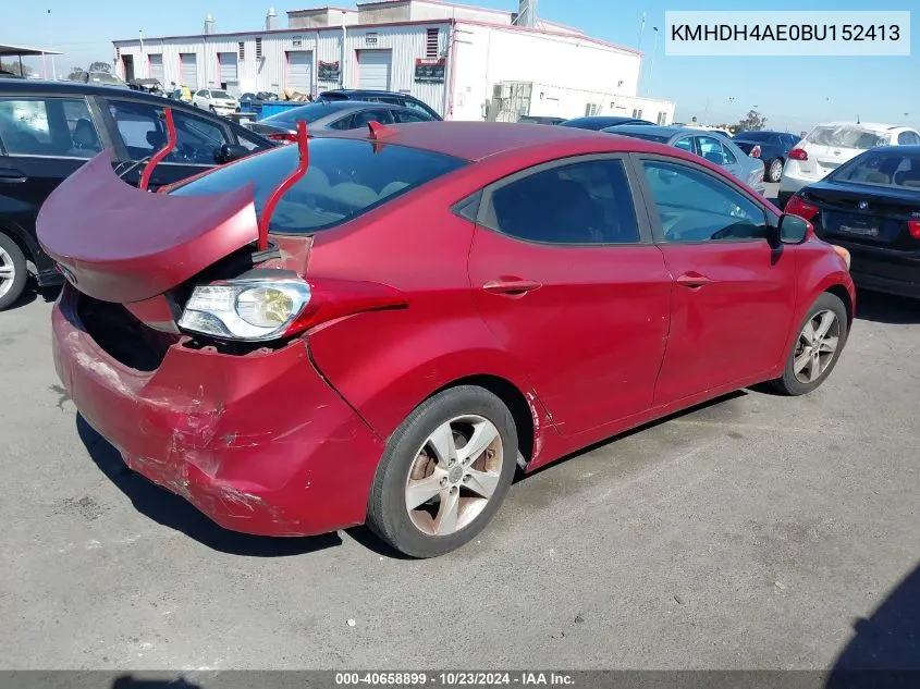 2011 Hyundai Elantra Gls (Ulsan Plant) VIN: KMHDH4AE0BU152413 Lot: 40658899