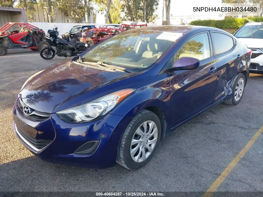 2011 Hyundai Elantra Gls VIN: 5NPDH4AE8BH034480 Lot: 40684287