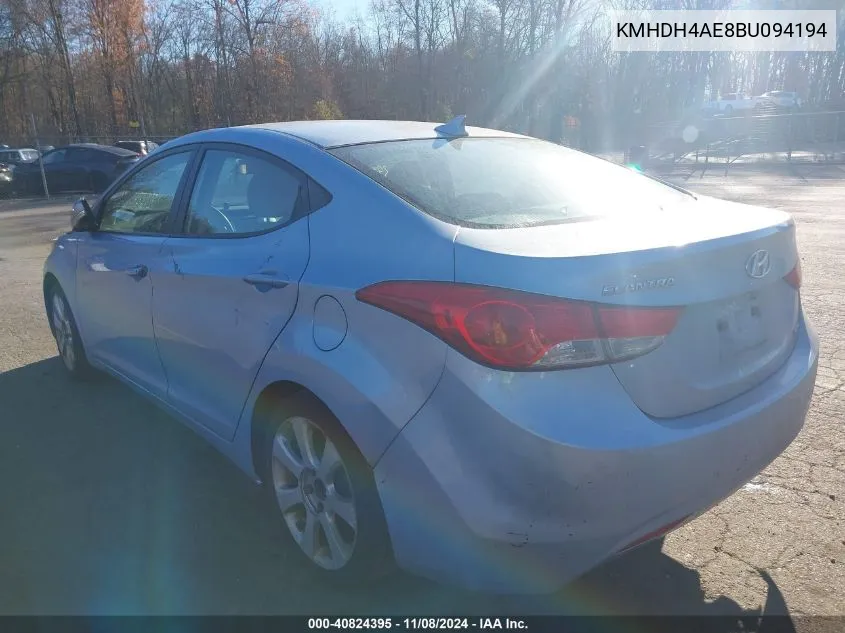 KMHDH4AE8BU094194 2011 Hyundai Elantra Limited (Ulsan Plant)