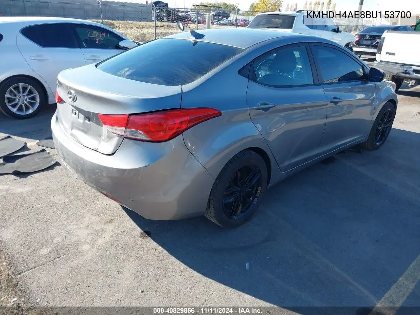 2011 Hyundai Elantra Gls (Ulsan Plant) VIN: KMHDH4AE8BU153700 Lot: 40829856