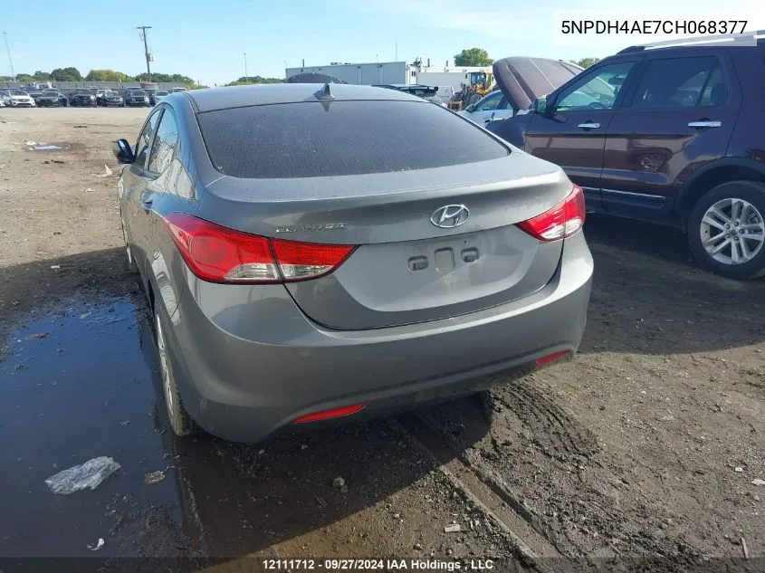 2012 Hyundai Elantra Gls/Limited VIN: 5NPDH4AE7CH068377 Lot: 12111712