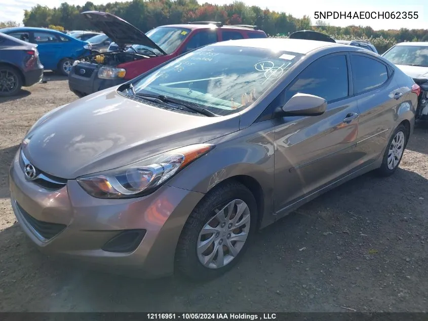 5NPDH4AE0CH062355 2012 Hyundai Elantra