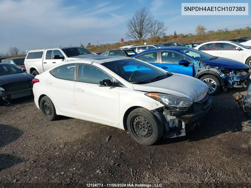 2012 Hyundai Elantra VIN: 5NPDH4AE1CH107383 Lot: 12124773