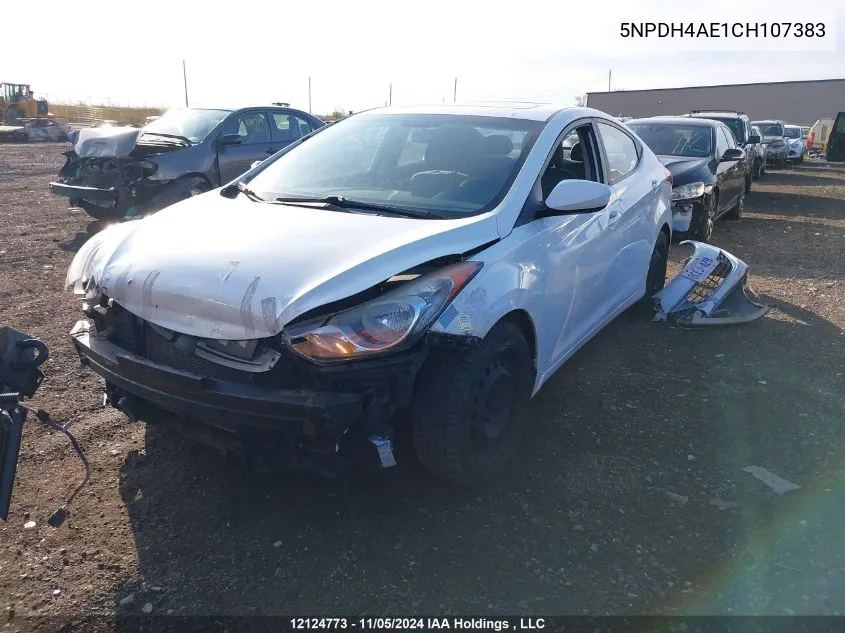 2012 Hyundai Elantra VIN: 5NPDH4AE1CH107383 Lot: 12124773