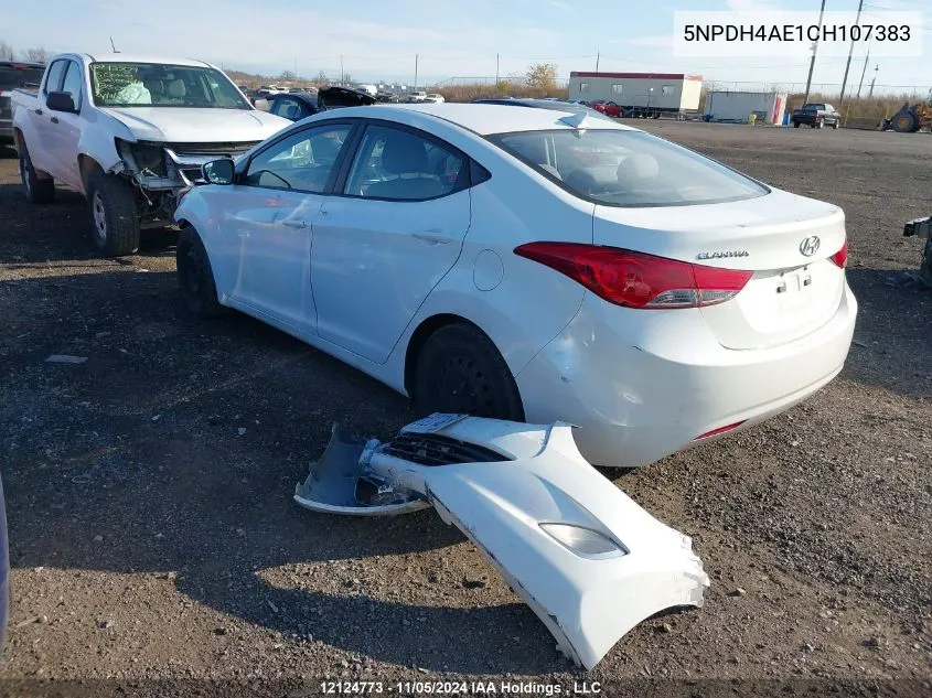 2012 Hyundai Elantra VIN: 5NPDH4AE1CH107383 Lot: 12124773