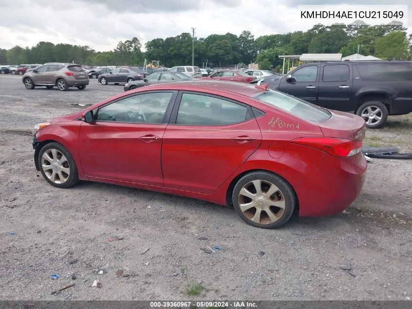 KMHDH4AE1CU215049 2012 Hyundai Elantra Limited (Ulsan Plant)