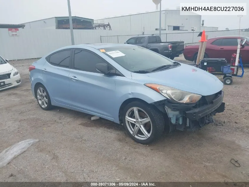 KMHDH4AE8CU227036 2012 Hyundai Elantra Limited (Ulsan Plant)