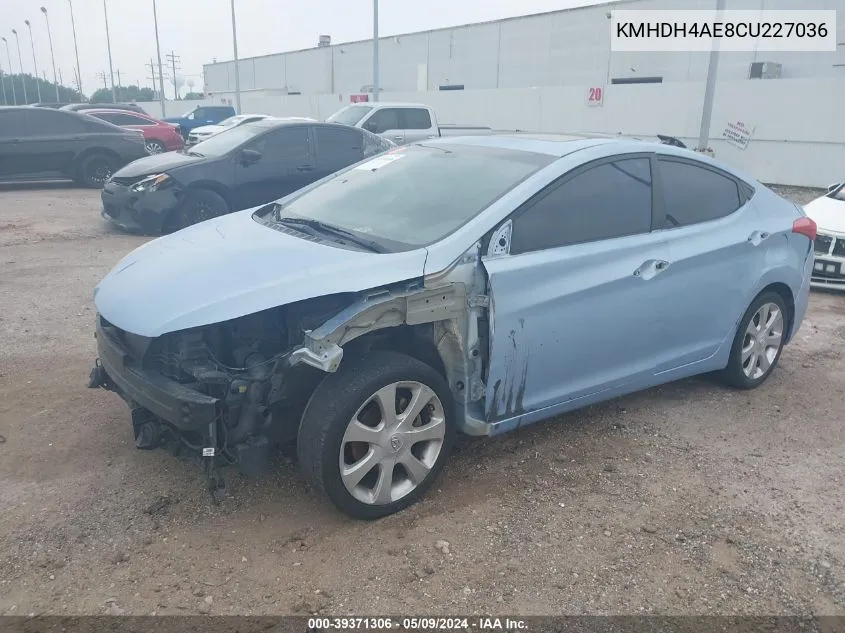 2012 Hyundai Elantra Limited (Ulsan Plant) VIN: KMHDH4AE8CU227036 Lot: 39371306