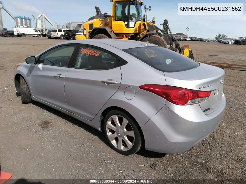 2012 Hyundai Elantra Limited (Ulsan Plant) VIN: KMHDH4AE5CU231562 Lot: 39380344