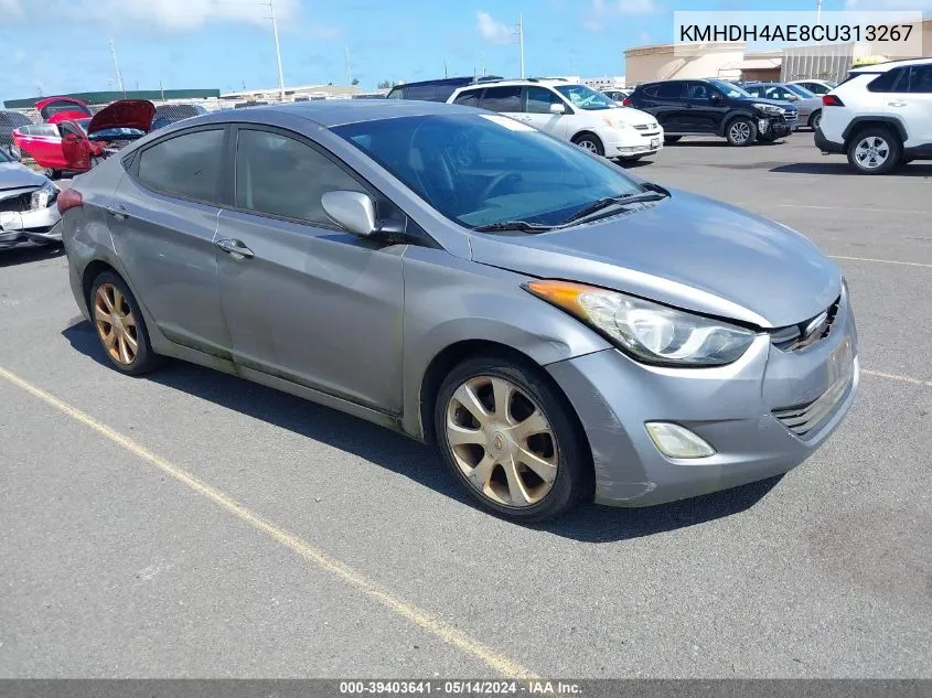 2012 Hyundai Elantra Limited (Ulsan Plant) VIN: KMHDH4AE8CU313267 Lot: 39403641