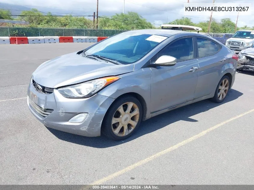 KMHDH4AE8CU313267 2012 Hyundai Elantra Limited (Ulsan Plant)