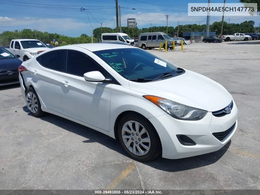 2012 Hyundai Elantra Gls VIN: 5NPDH4AE5CH147773 Lot: 39493805