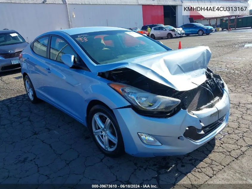 2012 Hyundai Elantra Gls (Ulsan Plant) VIN: KMHDH4AE4CU313167 Lot: 39673610