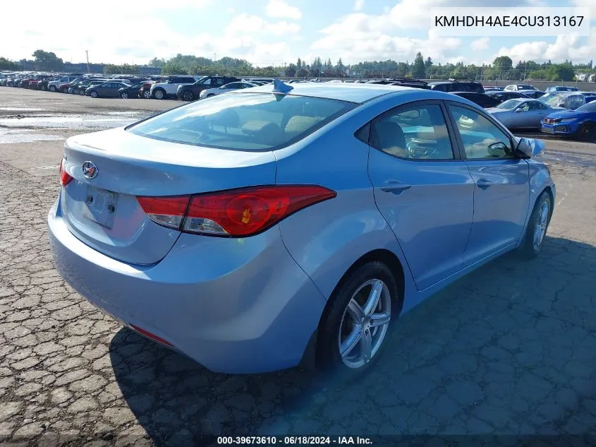 2012 Hyundai Elantra Gls (Ulsan Plant) VIN: KMHDH4AE4CU313167 Lot: 39673610